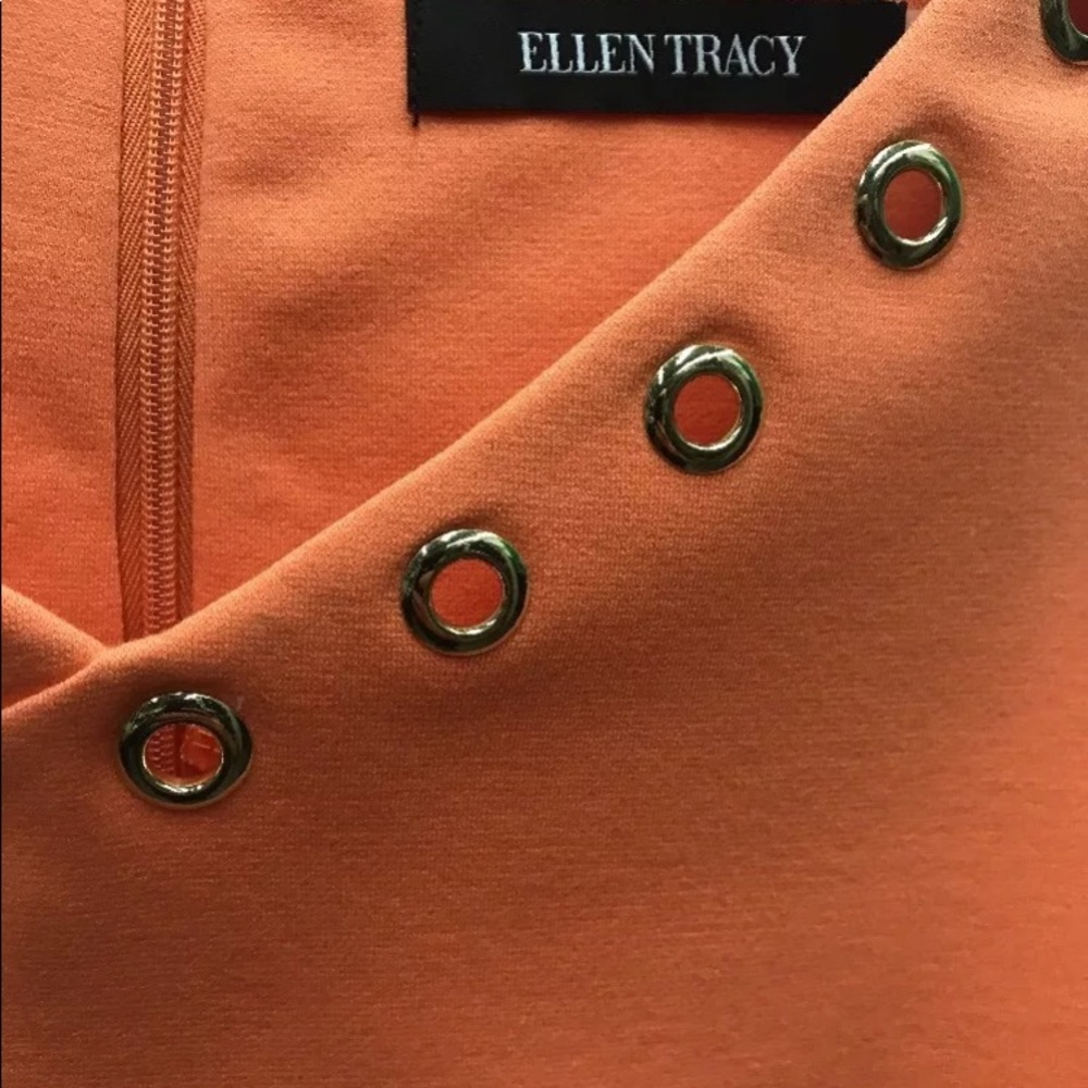Ellen Tracy women mango color short sleeve - Picture 5 of 8